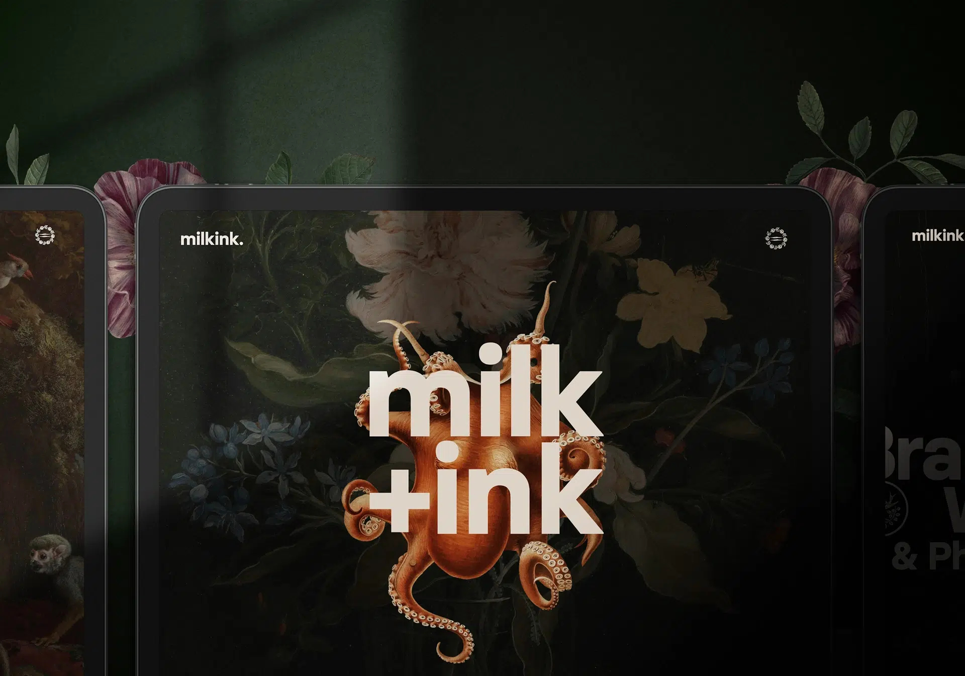 Visual identity for Milkink Studio, featuring bold typography, surreal compositions, and a soft, tactile color palette that reflects the studio’s multidisciplinary approach to art direction and design.